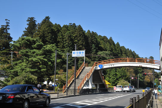 歩道橋を左折して入る第1駐車場は満車状態でした。